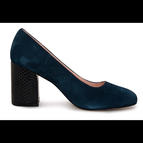 Maumero New York Hayley Dark Blue Suede Heels - Picture 3 of 8